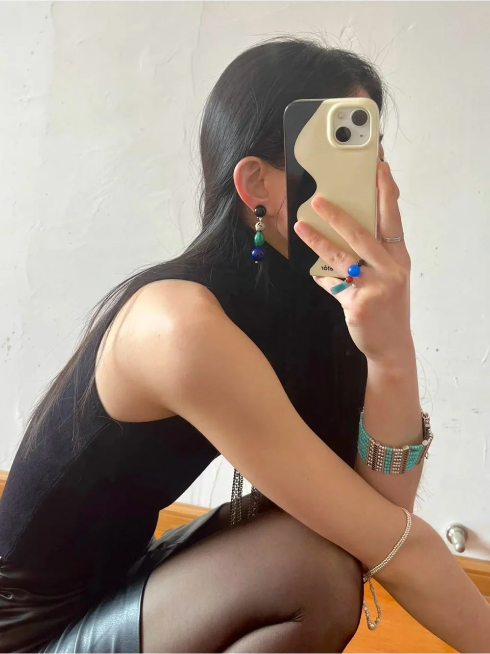 GAOHAN Paris Starry Night Gemstone Drop Earrings 925 Silver Lapis